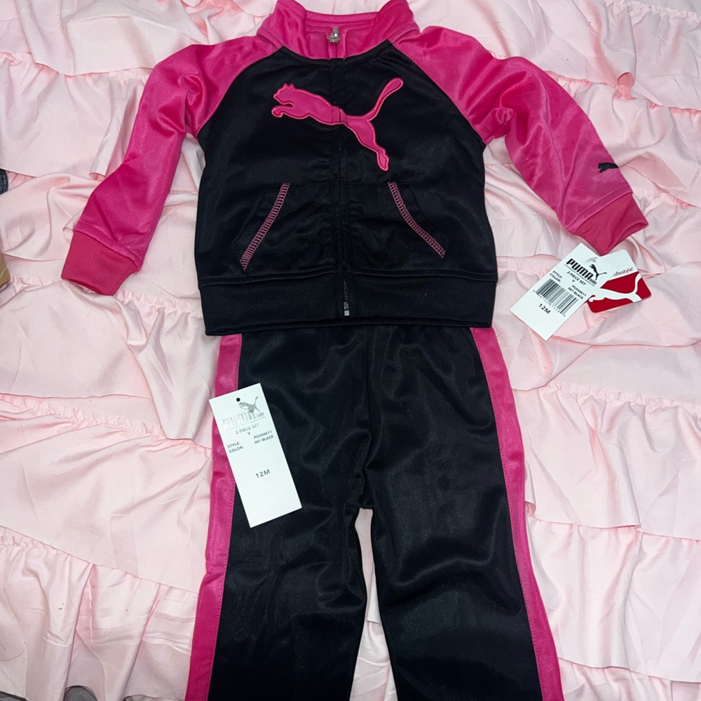 Puma Kids Pink and Black 2-Piece Set